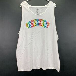 Jem Mens Yas Graphic Print Pride Tank Top Shirt White 2XL